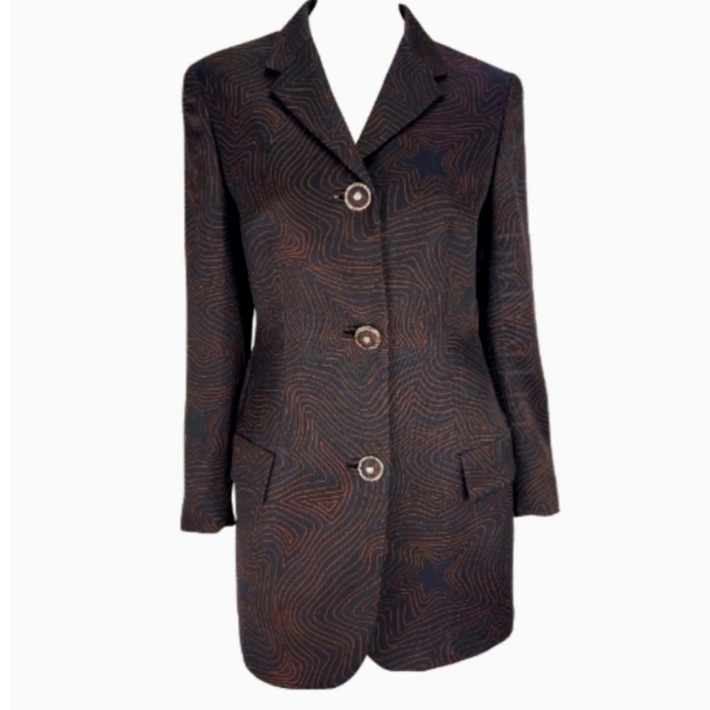 Vintage Versace blazer dress Abstract Star Print Medusa dress 8